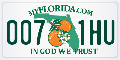 FL license plate 0071HU