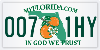 FL license plate 0071HY
