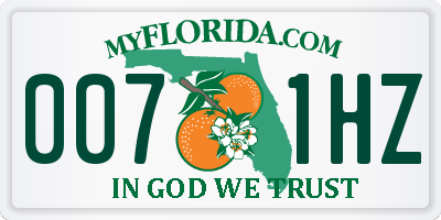FL license plate 0071HZ