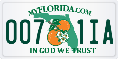 FL license plate 0071IA