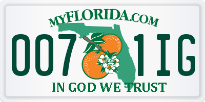 FL license plate 0071IG
