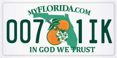 FL license plate 0071IK