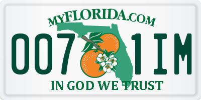 FL license plate 0071IM