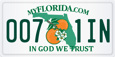 FL license plate 0071IN