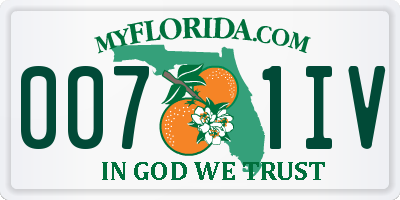 FL license plate 0071IV
