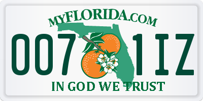 FL license plate 0071IZ