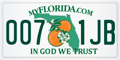 FL license plate 0071JB
