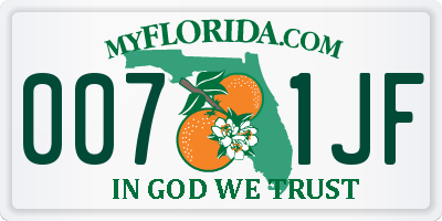 FL license plate 0071JF