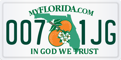 FL license plate 0071JG