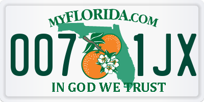 FL license plate 0071JX