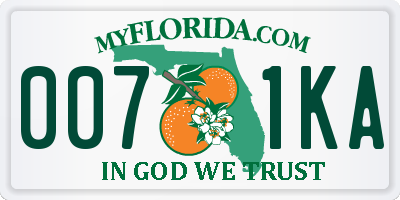 FL license plate 0071KA