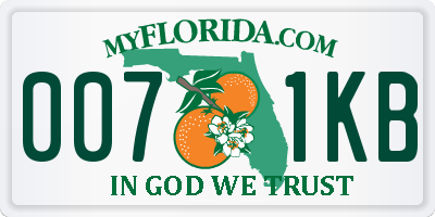 FL license plate 0071KB