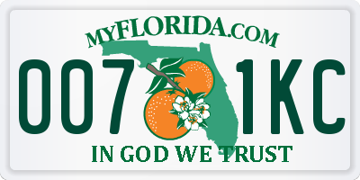 FL license plate 0071KC