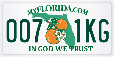 FL license plate 0071KG
