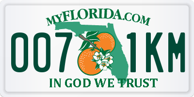 FL license plate 0071KM