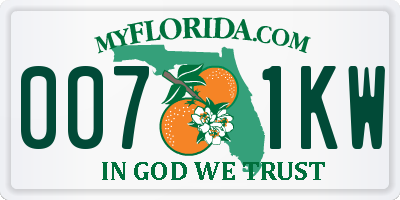 FL license plate 0071KW