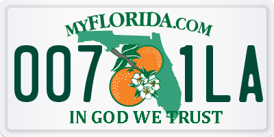 FL license plate 0071LA