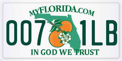 FL license plate 0071LB