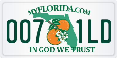 FL license plate 0071LD