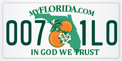 FL license plate 0071LO
