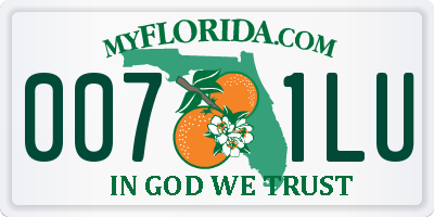 FL license plate 0071LU