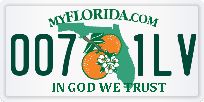 FL license plate 0071LV
