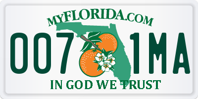 FL license plate 0071MA