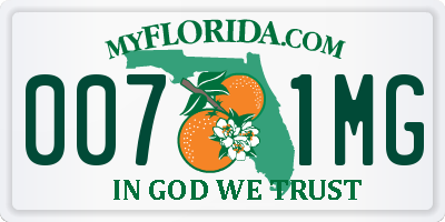 FL license plate 0071MG