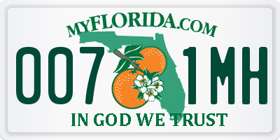 FL license plate 0071MH