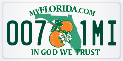 FL license plate 0071MI