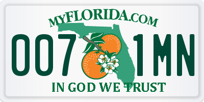 FL license plate 0071MN
