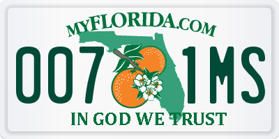 FL license plate 0071MS