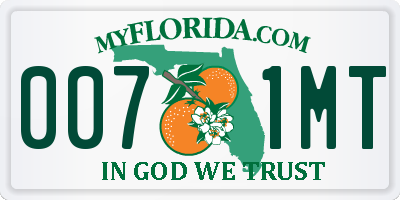 FL license plate 0071MT