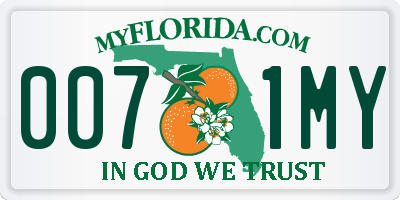 FL license plate 0071MY