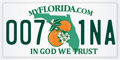 FL license plate 0071NA