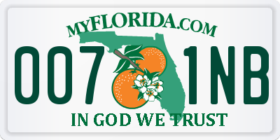 FL license plate 0071NB