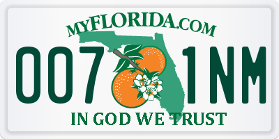 FL license plate 0071NM