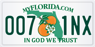 FL license plate 0071NX