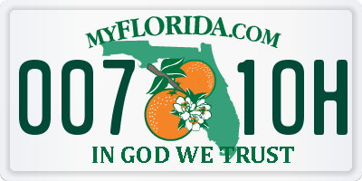 FL license plate 0071OH