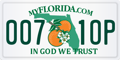 FL license plate 0071OP