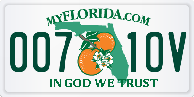 FL license plate 0071OV