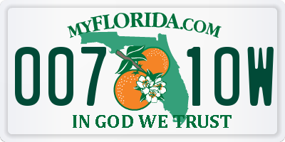 FL license plate 0071OW
