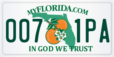 FL license plate 0071PA