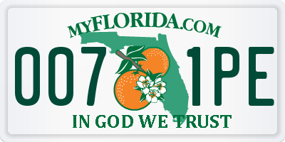 FL license plate 0071PE