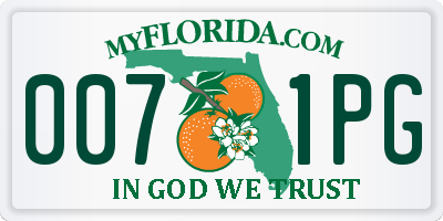 FL license plate 0071PG