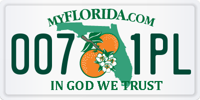 FL license plate 0071PL