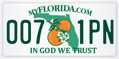 FL license plate 0071PN