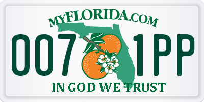 FL license plate 0071PP