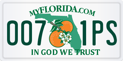FL license plate 0071PS