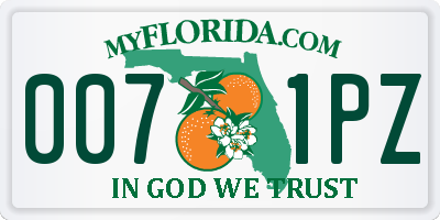 FL license plate 0071PZ